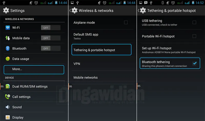 Menggunakan Bluetooth Tethering Sebagai Modem Laptop
