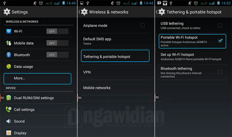 Menggunakan Hotspot WI-FI portable Sebagai Modem Laptop