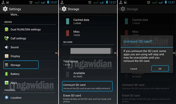 Cara Melepas Micro SD Android