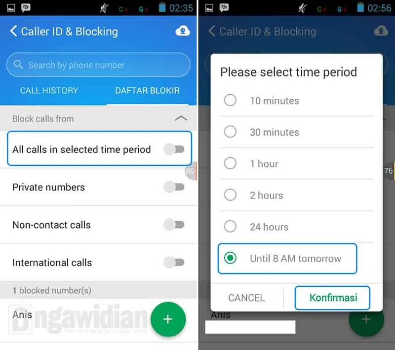 Memblokir Panggilan Masuk di Android