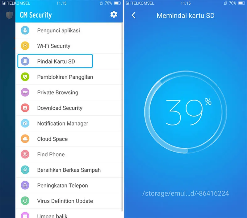 Menghapus Fitur di Memori Card Android