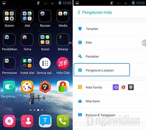 Menyembunyikan Aplikasi Dengan Hola Launcher