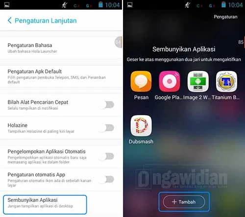 Menyembunyikan Aplikasi Dengan Hola Launcher