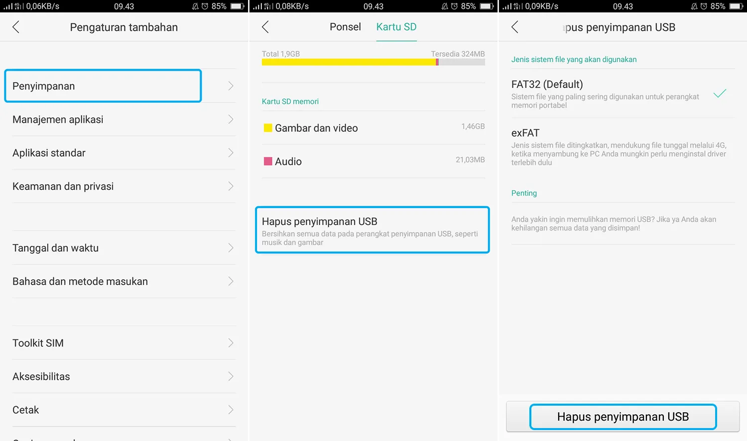 Format SD Card HP Android
