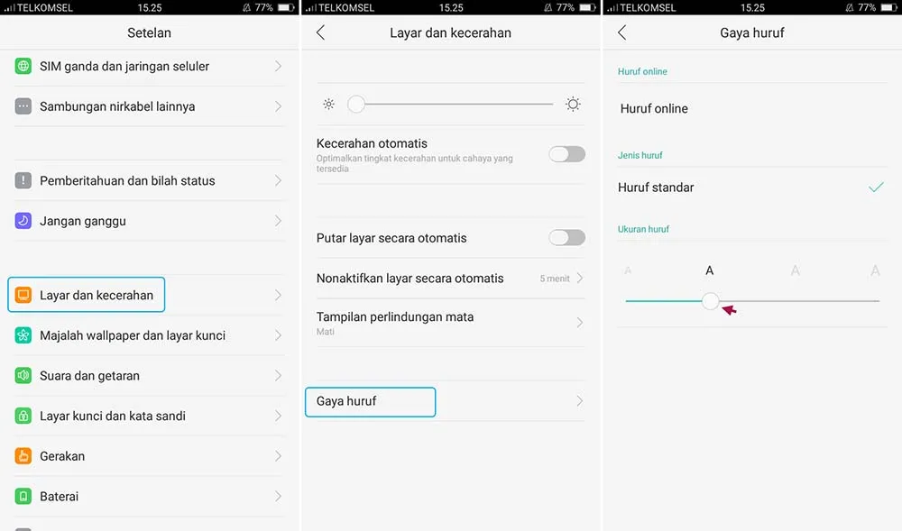Memperbesar Ukuran Font Android