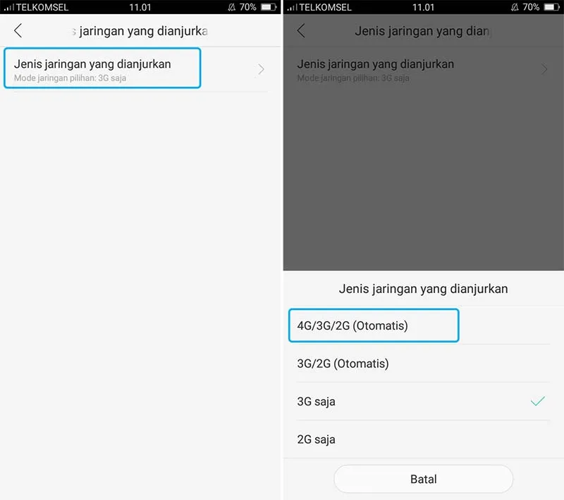 Mengganti Sinyal 3G menjadi 4G LTE 