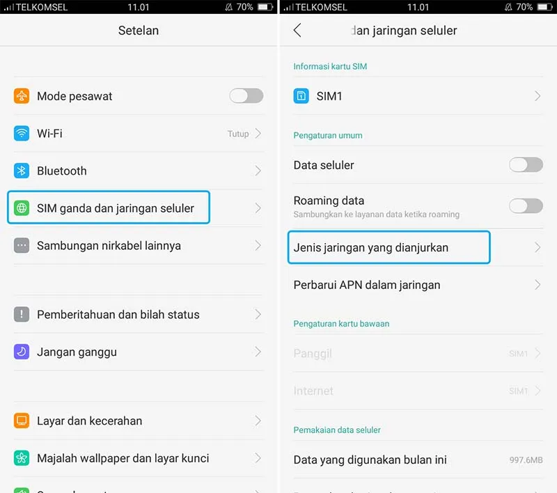 Ubah Sinyal 3G ke 4G di Android 