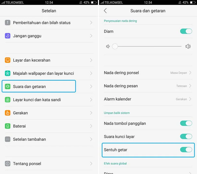 Mematikan Getar OPPO A37
