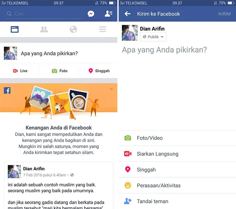 Membuat Status Warna Warni di Facebook 1