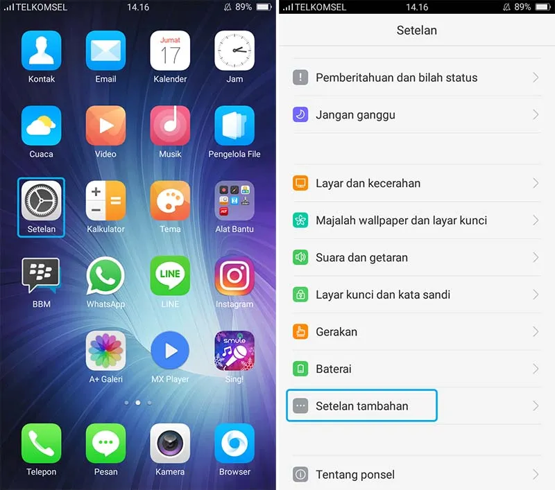 Uninstall Aplikasi di HP OPPO
