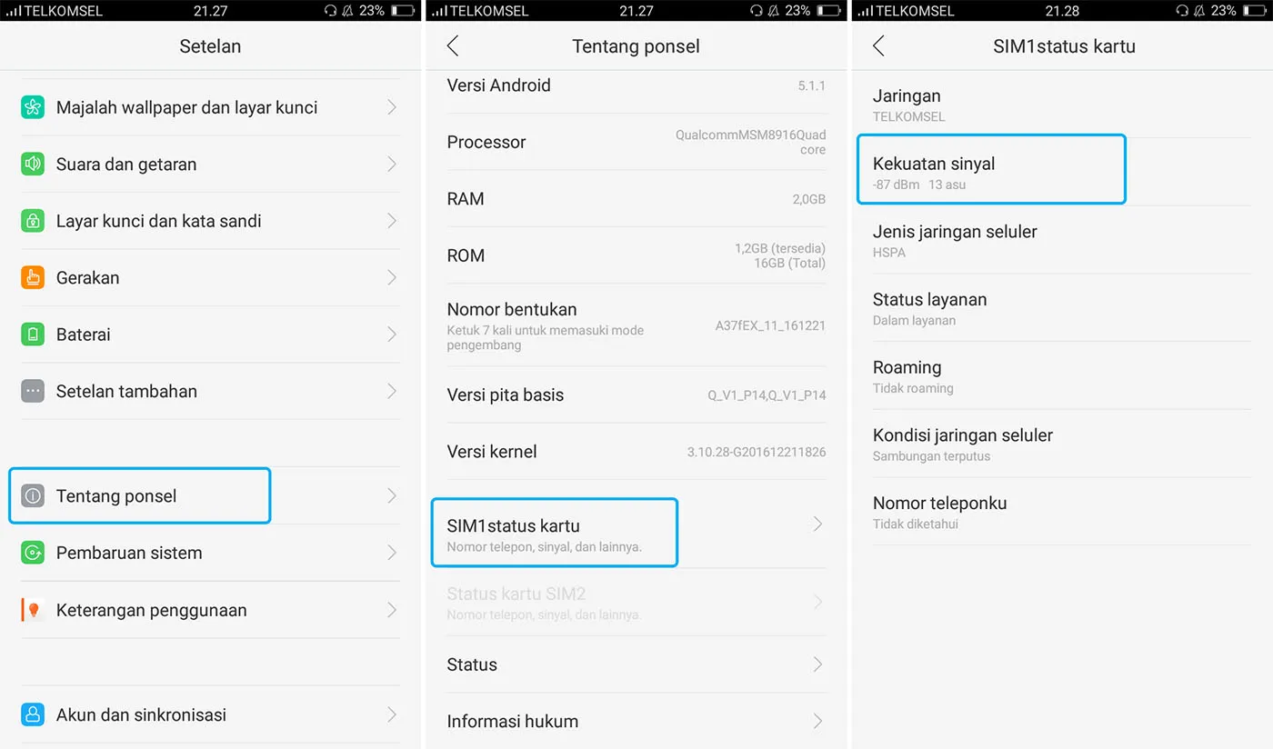 Cek Kekuatan Jaringan Smarphone