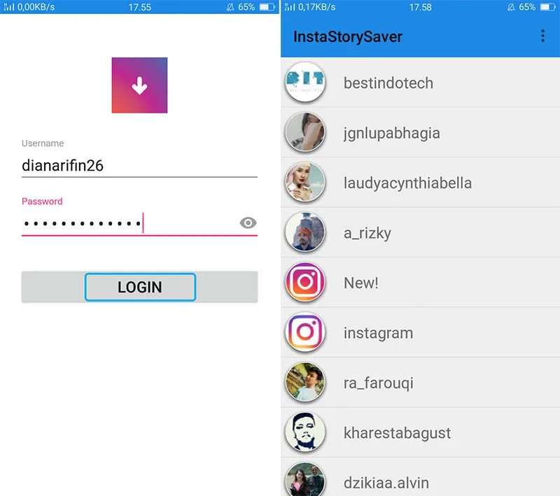 Login Username dan Password