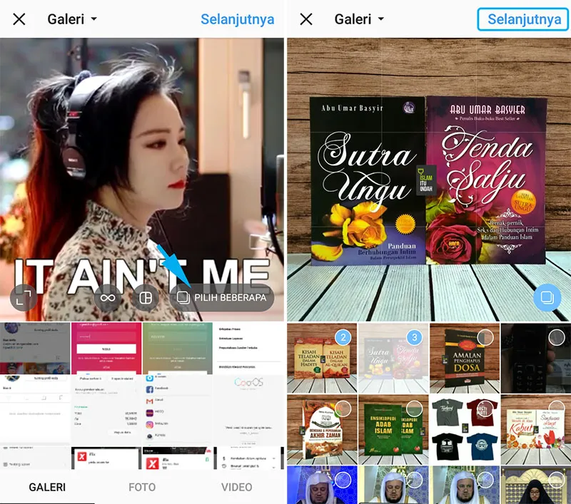 Pilih Beberapa Foto dan Video