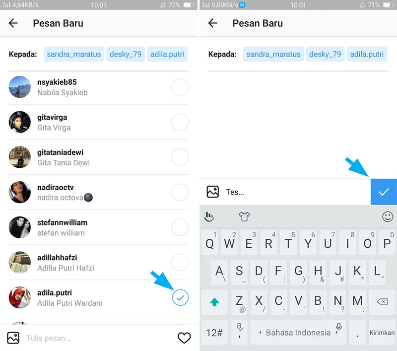Tandai Teman Untuk di DM