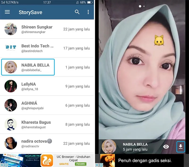 Unduh Foto dan Video di Stories Instagram