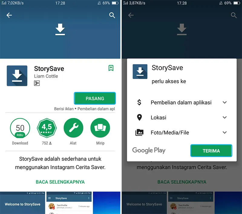 Unduh dan Install Aplikasi StorySave