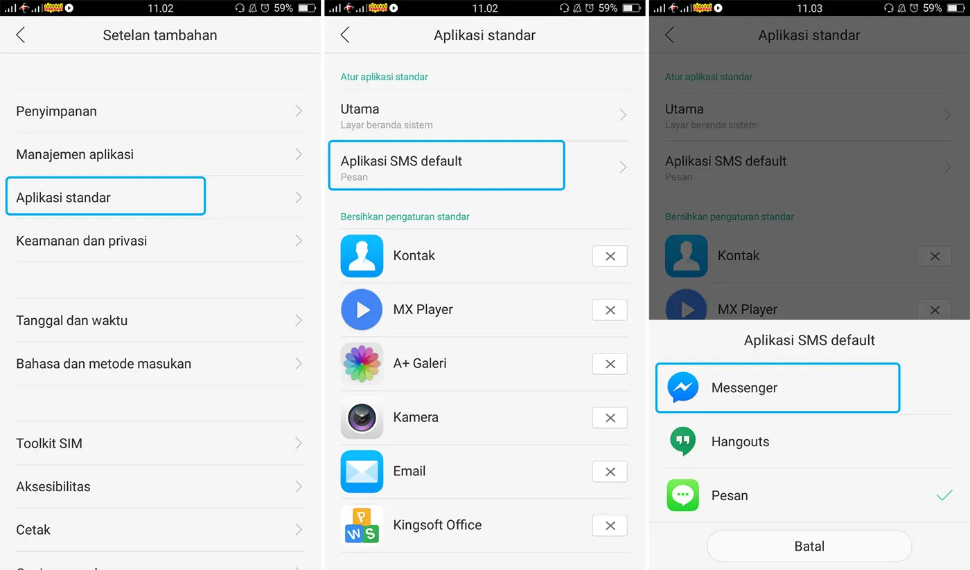 Mengganti SMS Default Android
