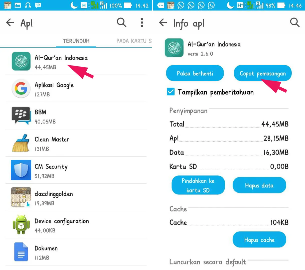 Hapus Aplikasi Android