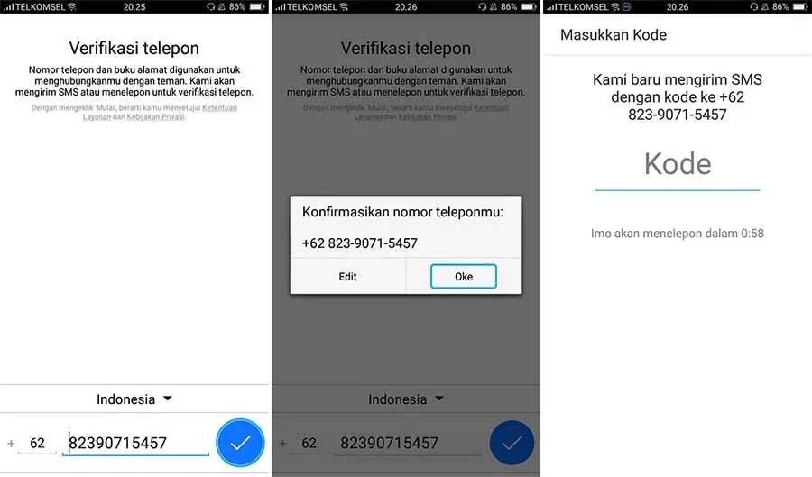 Cara Buat Akun IMO di Android