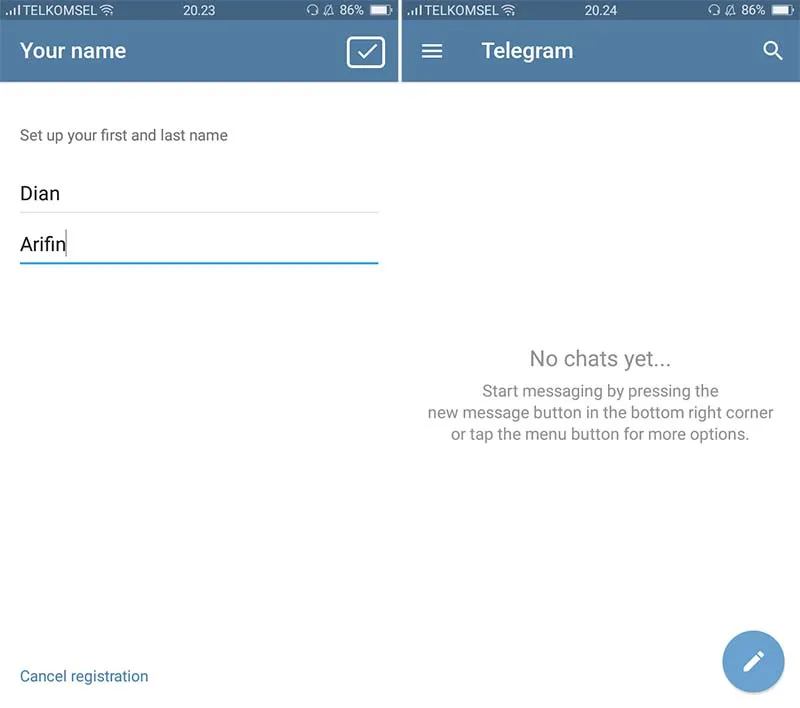 Cara Buat Akun Telegram di Android