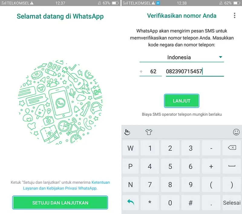 Daftar WhatsApp Android 