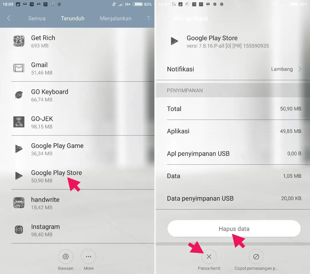Hapus Data Aplikasi di Xiaomi