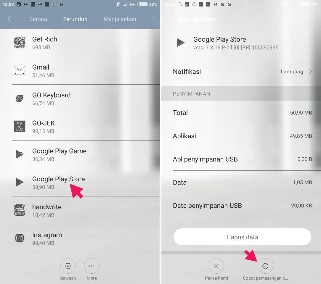 Uninstall Aplikasi di Xiaomi