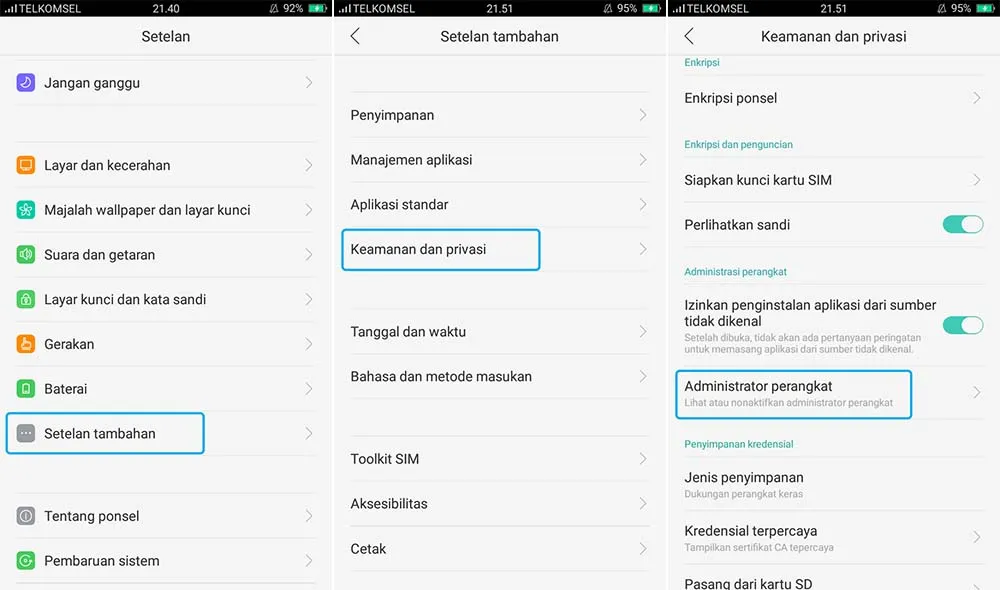 Nonaktifkan Device Administrator