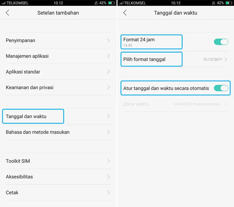 Setting Tanggal dan Waktu
