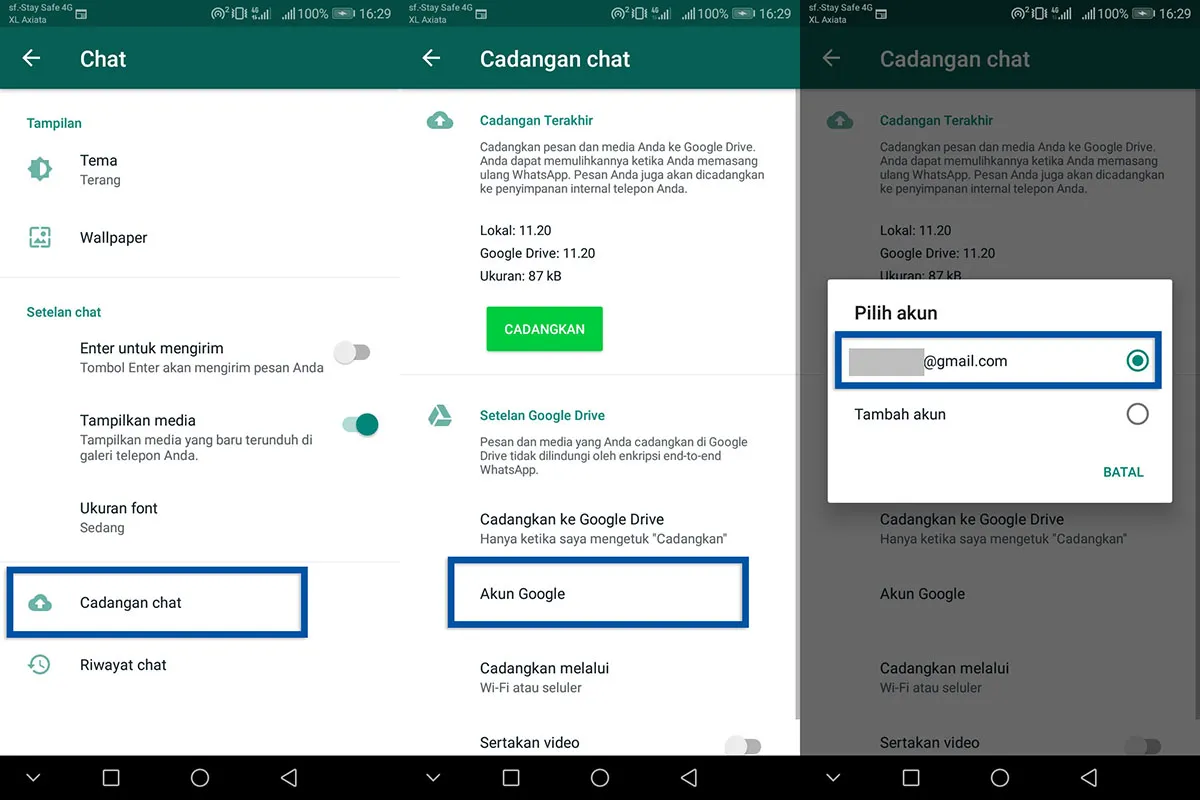 1 Atur Akun Google untuk Backup WhatsApp