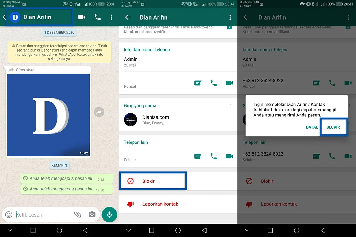 1 Cara Blokir Kontak WhatsApp