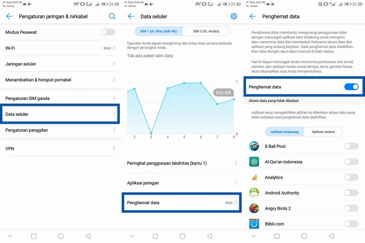 4 Aktifkan fitur penghemat data Android