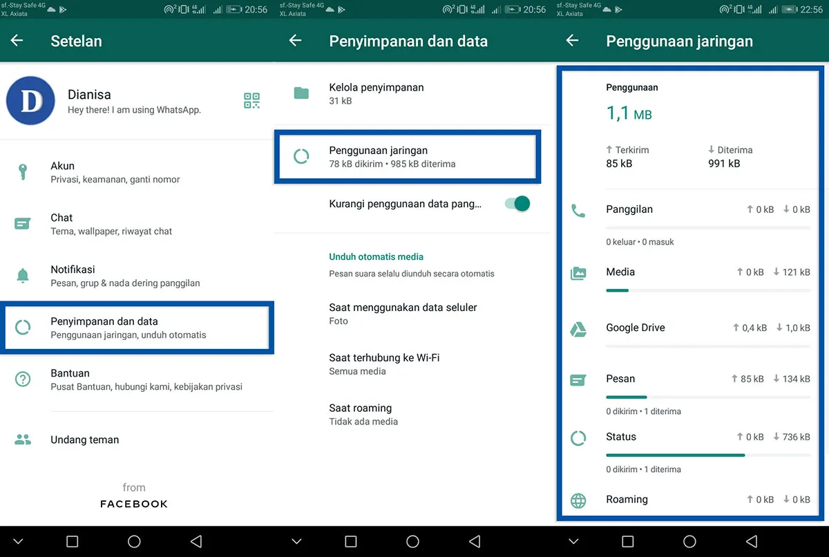 6 Lihat Statistik penggunaan data WhatsApp