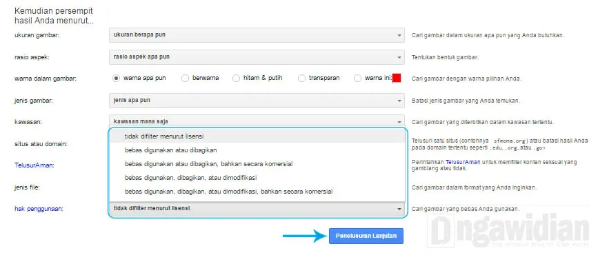 Cara Cari Gambar Legal Di Google 3