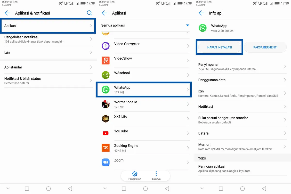 Cara Hapus Aplikasi WhatsApp
