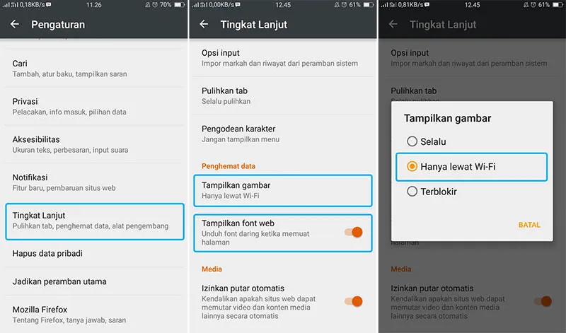 Fitur Penghemat Data Firefox