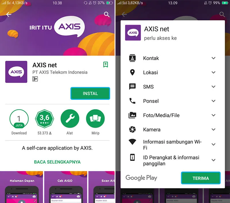 Install Aplikasi AXISnet