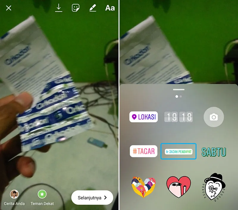 Masukkan Foto Stories