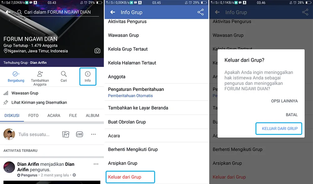 Cara Keluar Dari Grup Facebook