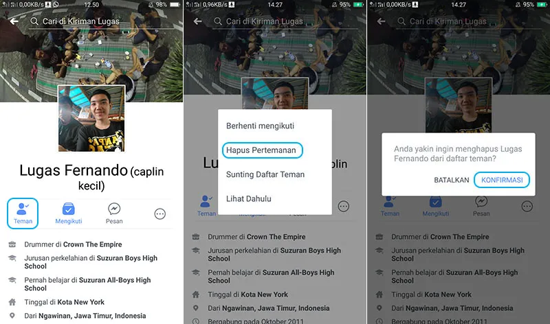 Menghapus Pertemanan di Facebook