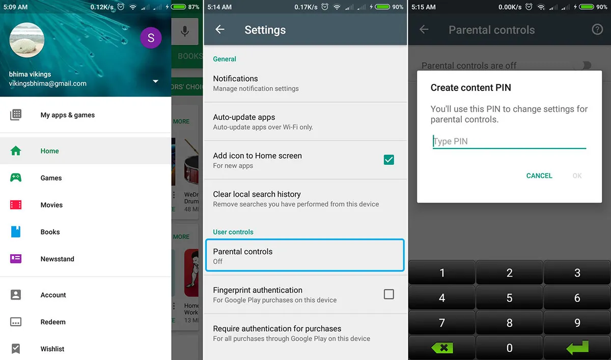 Aktifkan Fitur Parental Controls