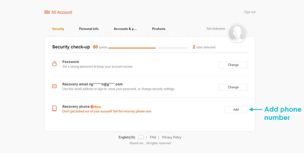 Dashboard Mi Account