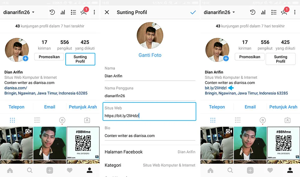 Tautan Link WhatsApp di Instagram