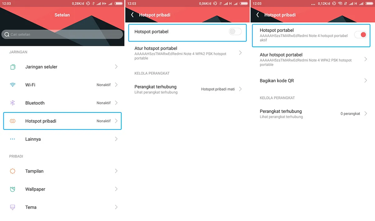 Aktifkan Hotspot Pribadi Xiaomi 