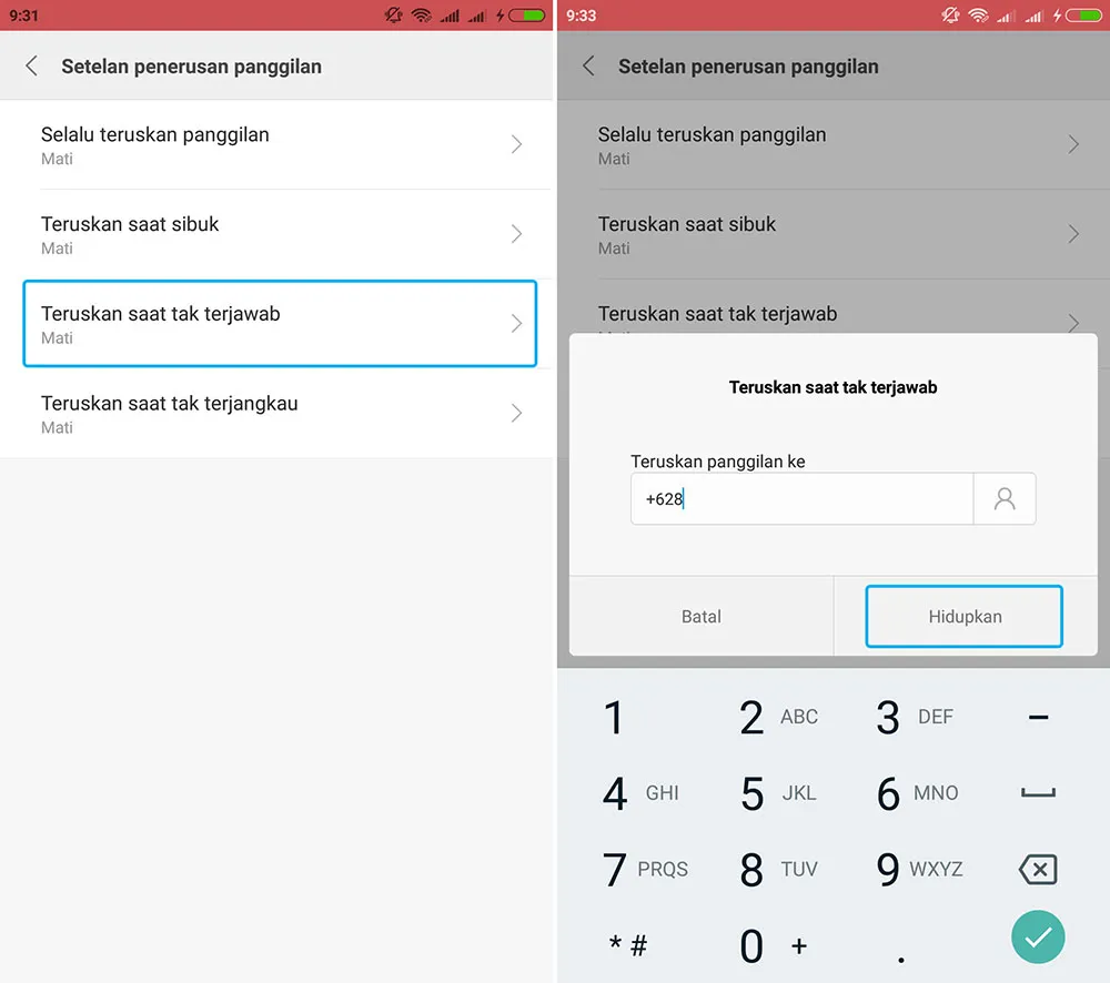 Alihkan Panggilan Tak Terjawab