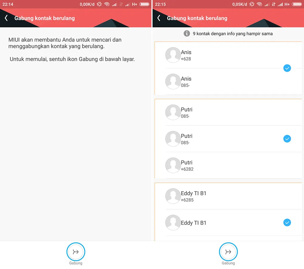 Hapus Duplikat Kontak