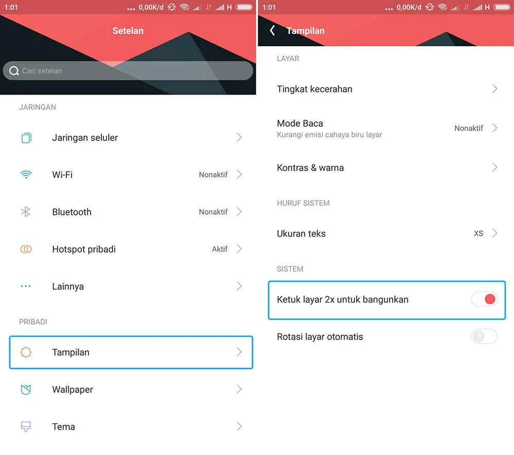 Ketuk 2 Kali Untuk Menghidupkan Layar