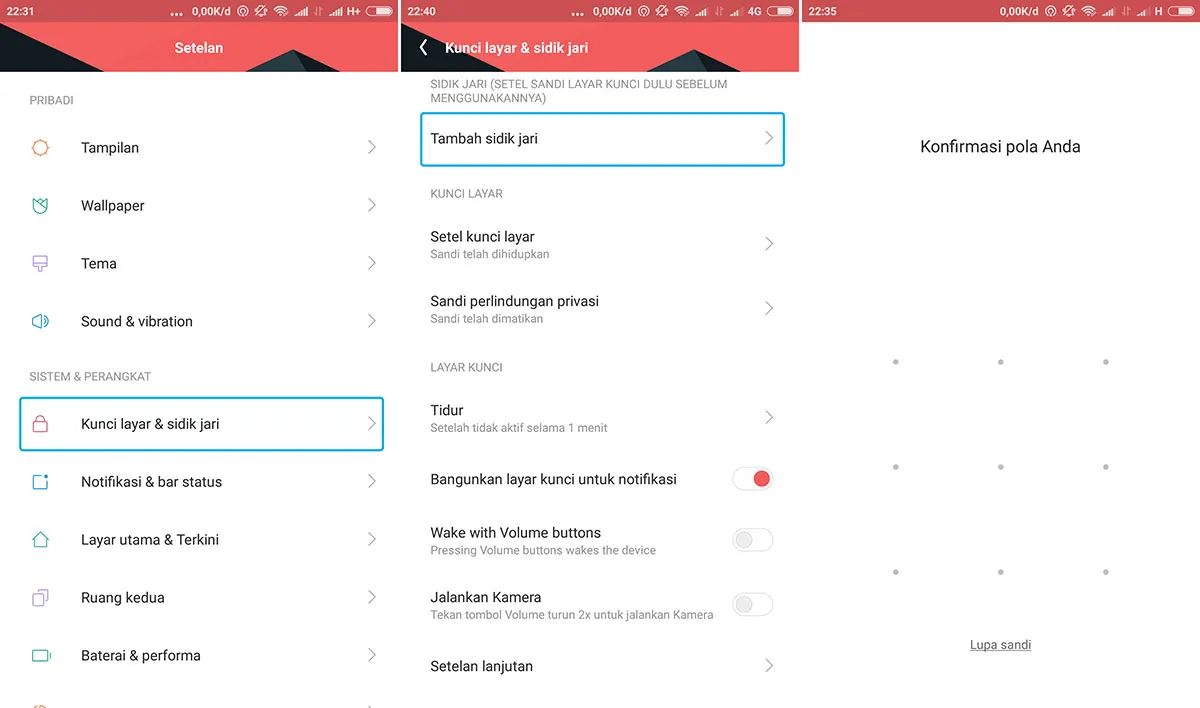 Kunci Layar & Sidik Jari Xiaomi