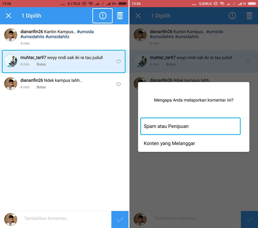Laporkan Komentar Spam