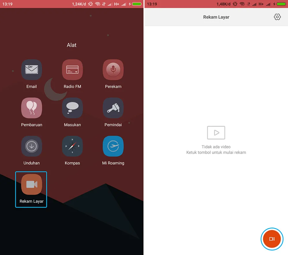 Merekam Layar di Xiaomi